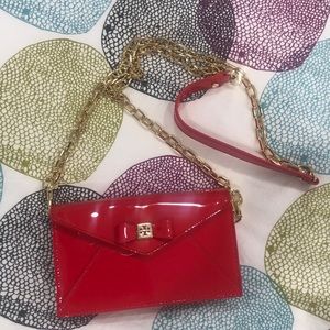 Like new Tory Burch red patent leather crossbody